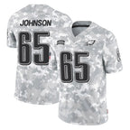 Johmsee P.Eagles #65 Lane Johnson Player Arctic Camo Salute to Service Limited Game Stitched Jerseys