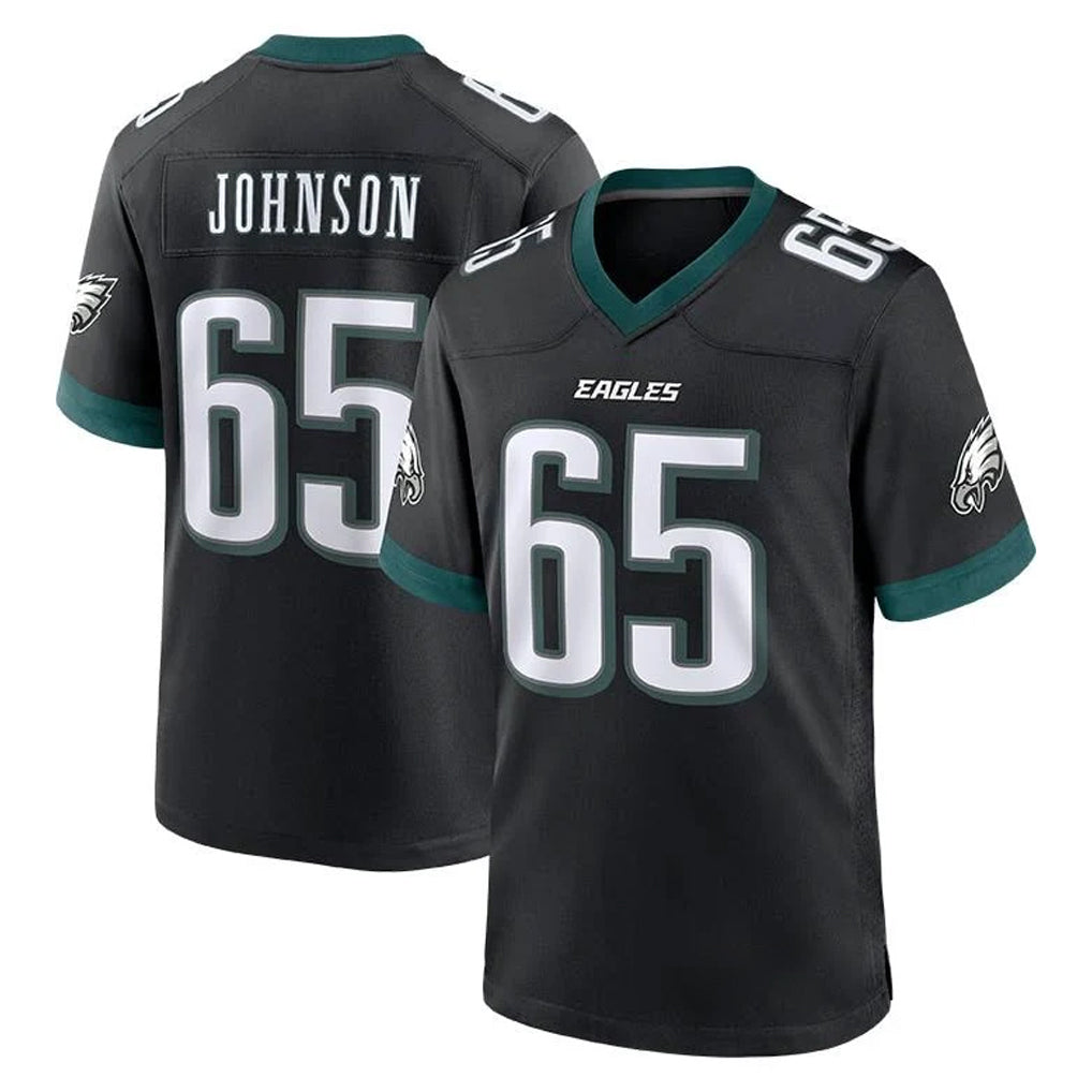 Johmsee P.Eagles #65 Lane Johnson Player Black Game Home Stitched Jerseys