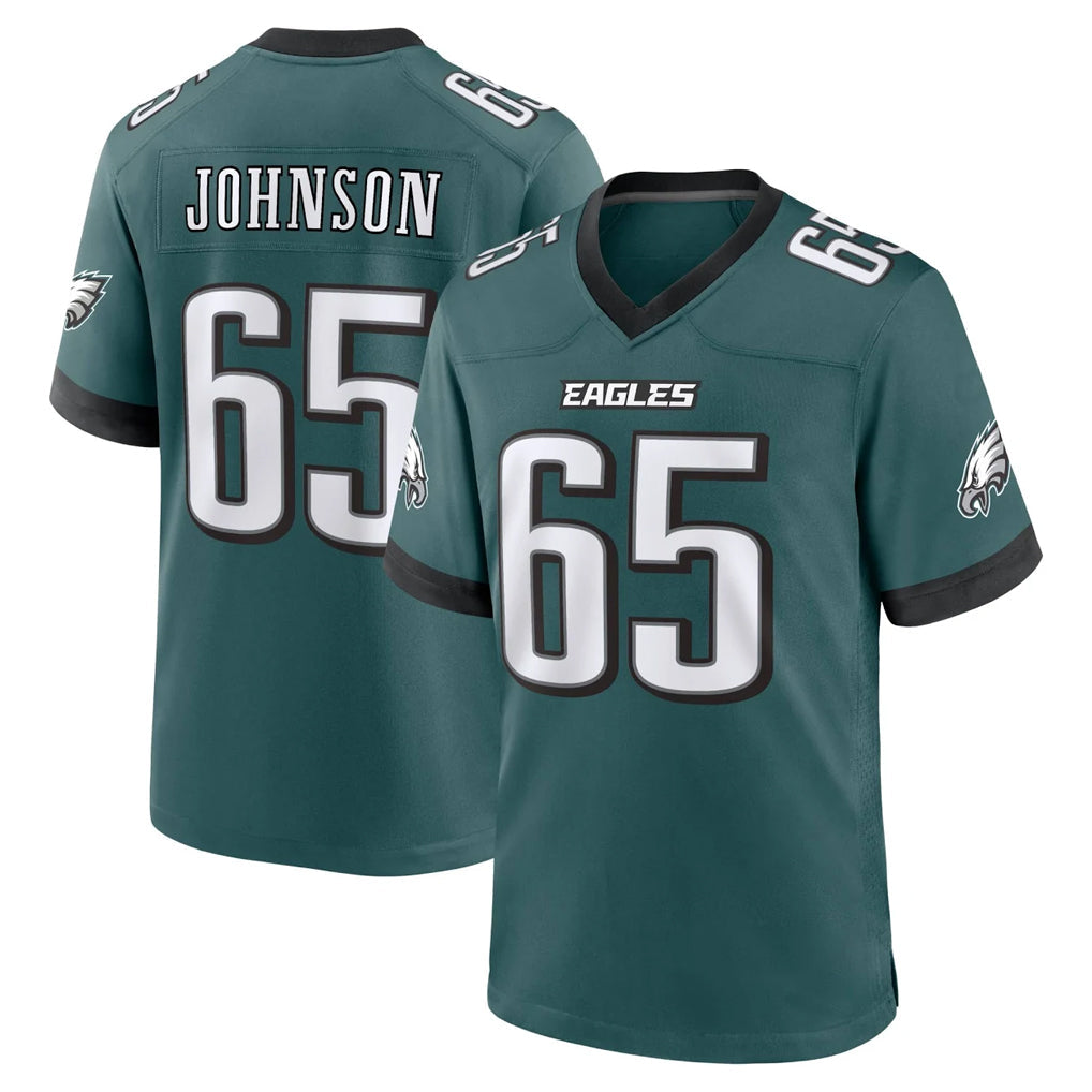 Johmsee P.Eagles #65 Lane Johnson Player Green Home Game Stitched Jerseys
