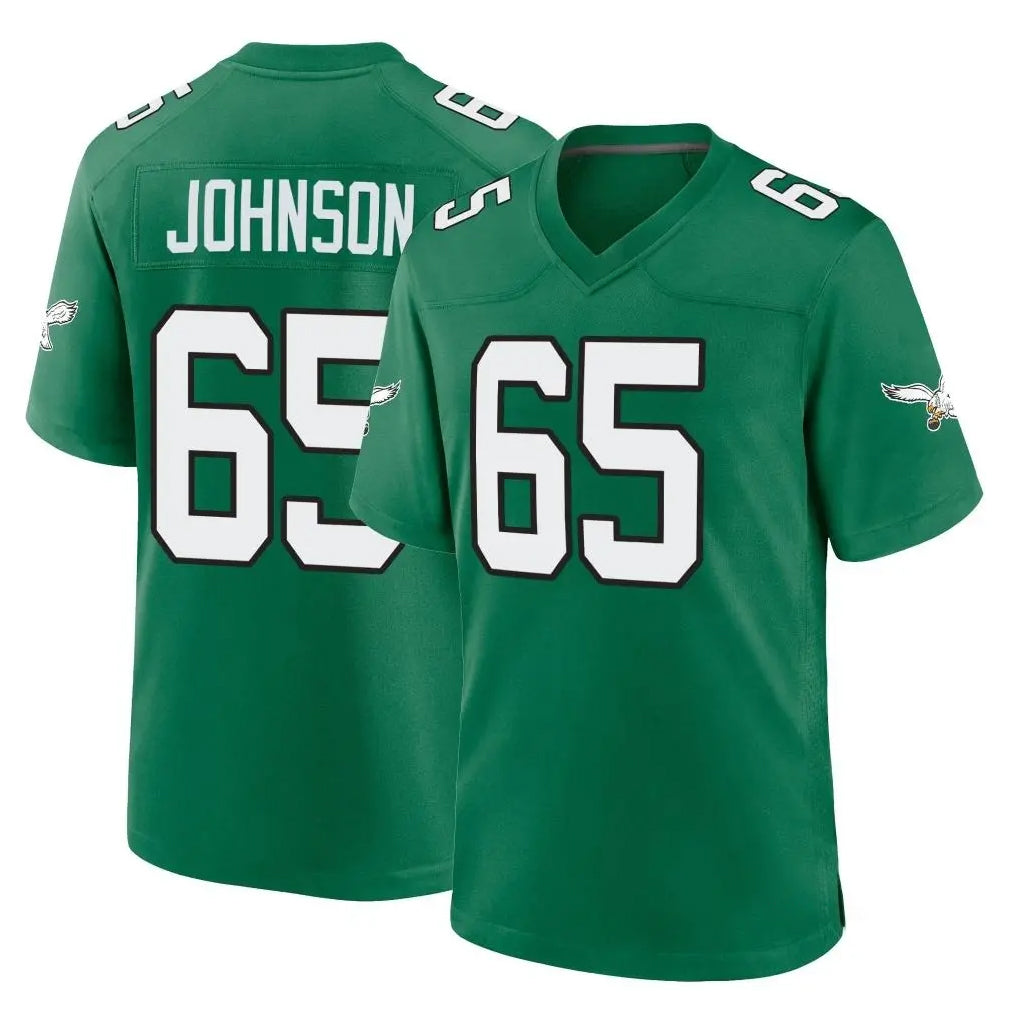 Johmsee P.Eagles #65 Lane Johnson Player Green Kelly Alternate Home Game Stitched Jerseys