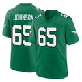Johmsee P.Eagles #65 Lane Johnson Player Green Kelly Alternate Home Game Stitched Jerseys