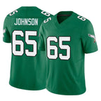 Johmsee P.Eagles #65 Lane Johnson Player Green Kelly Alternate Vapor F.U.S.E. Home Game Stitched Jerseys