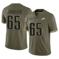 Johmsee P.Eagles #65 Lane Johnson Player Olive Salute To Service Limited Stitched Jerseys