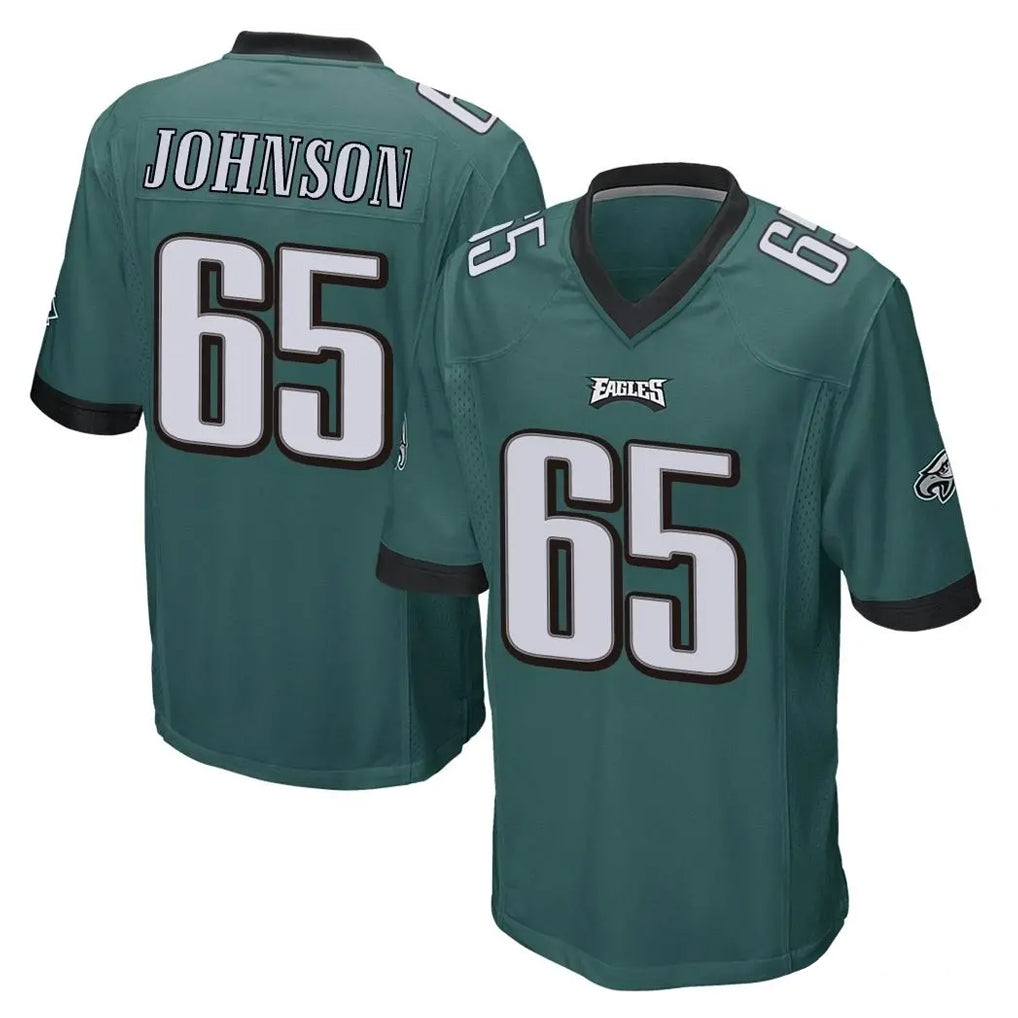 Johmsee P.Eagles #65 Lane Johnson Player Team Color Green Home Game Stitched Jerseys