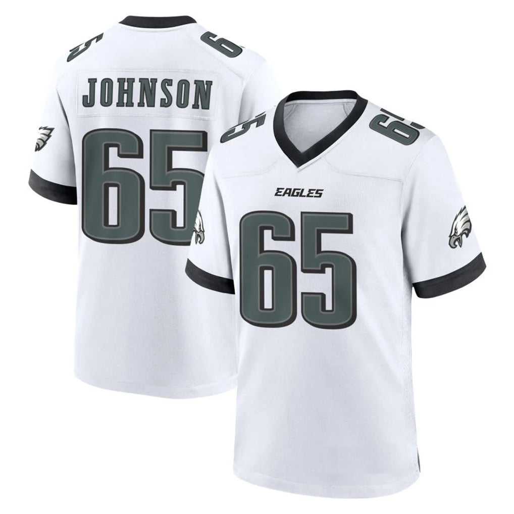 Johmsee P.Eagles #65 Lane Johnson Player White Game Home Stitched Jerseys