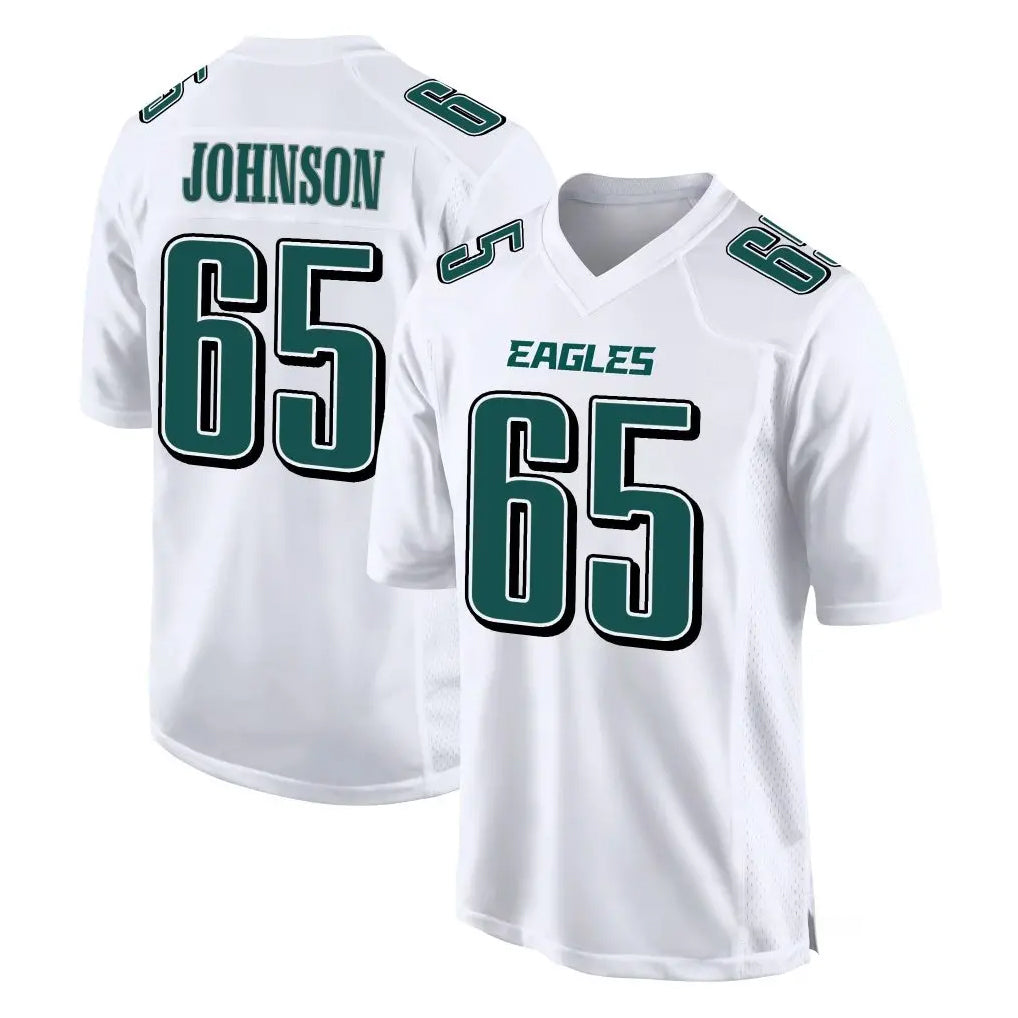 Johmsee P.Eagles #65 Lane Johnson Player White Tundra Fashion Home Game Stitched Jerseys