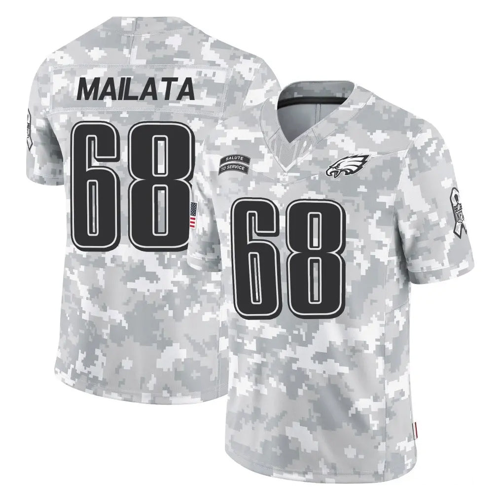 Johmsee P.Eagles #68 Jordan Mailata Player Arctic Camo Salute to Service Limited Game Stitched Jerseys