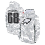 Johmsee P.Eagles #68 Jordan Mailata Player Arctic Camo Salute to Service Pullover Hoodies Limited Game Stitched Jerseys