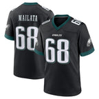 Johmsee P.Eagles #68 Jordan Mailata Player Black Game Home Stitched Jerseys