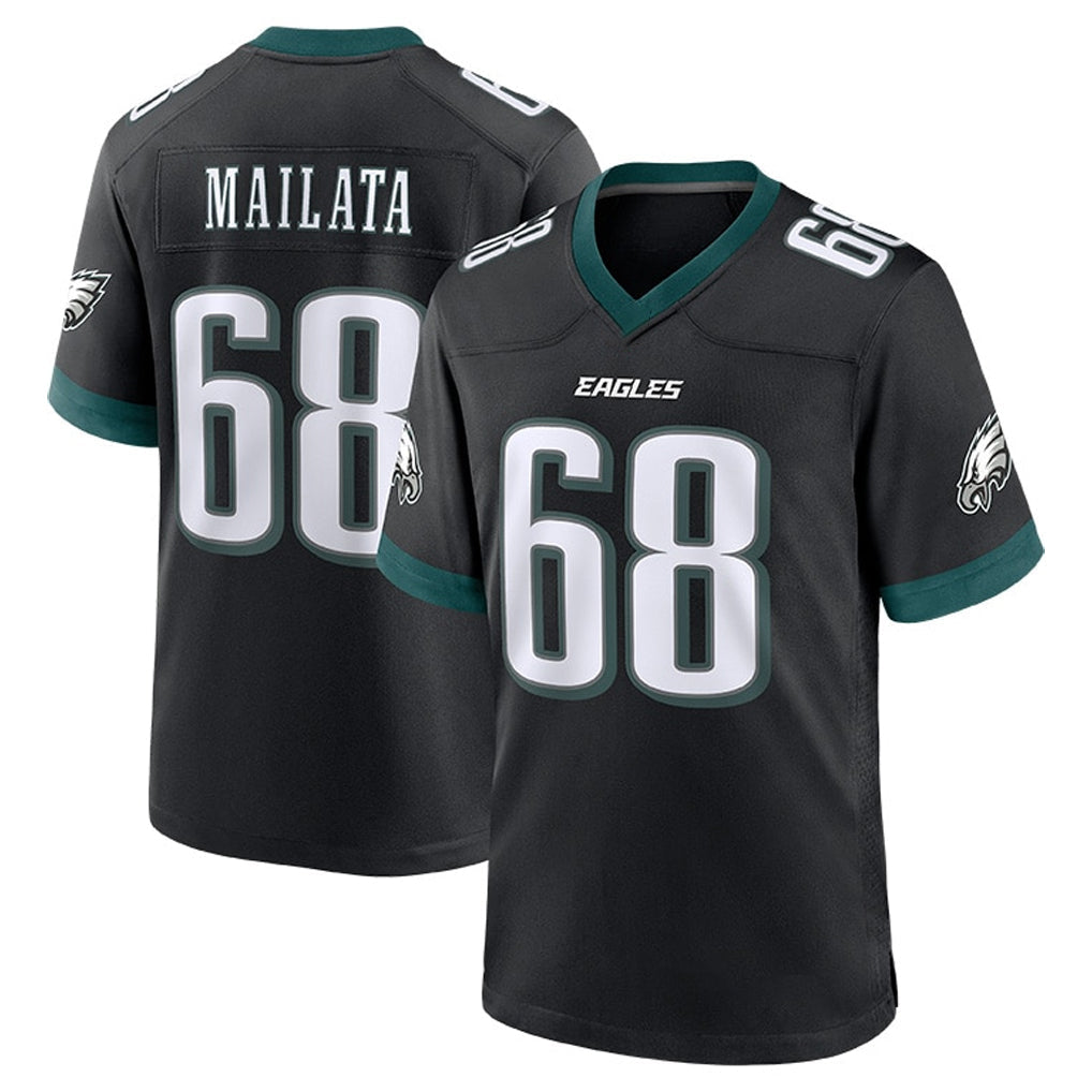 Johmsee P.Eagles #68 Jordan Mailata Player Black Game Home Stitched Jerseys