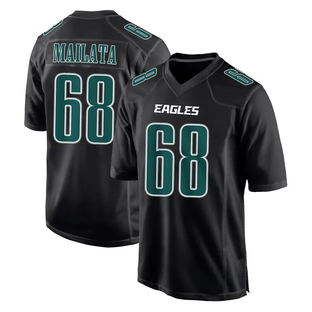 Johmsee P.Eagles #68 Jordan Mailata Player Carbon Black Fashion Home Game Stitched Jerseys