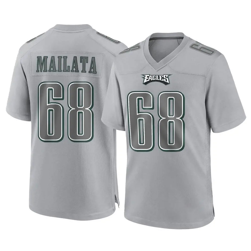 Johmsee P.Eagles #68 Jordan Mailata Player Gray Atmosphere Fashion Home Game Stitched Jerseys