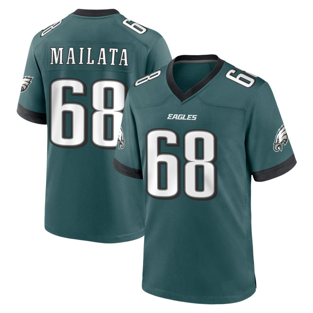 Johmsee P.Eagles #68 Jordan Mailata Player Green Home Game Stitched Jerseys