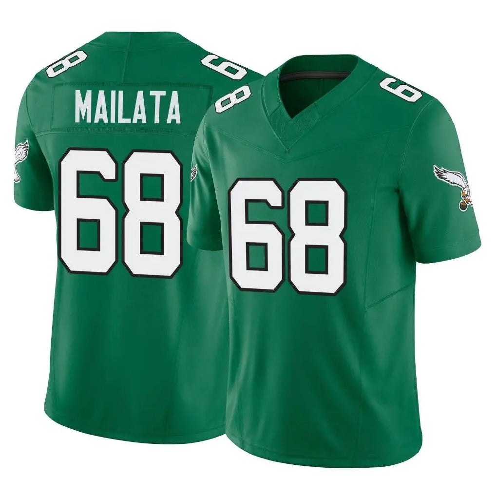 Johmsee P.Eagles #68 Jordan Mailata Player Green Kelly Alternate Vapor F.U.S.E. Home Game Stitched Jerseys