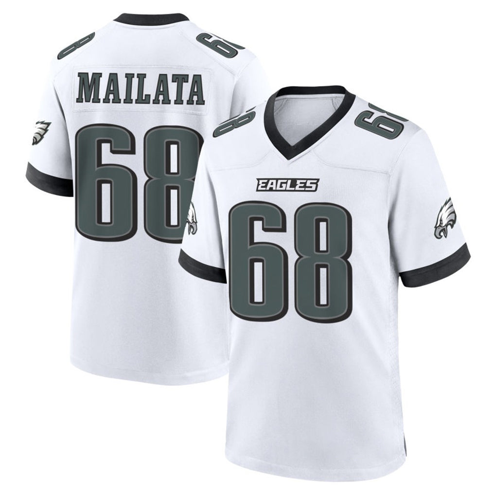 Johmsee P.Eagles #68 Jordan Mailata Player White Game Home Stitched Jerseys