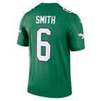Johmsee P.Eagles #6 DeVonta Smith Kelly Green Legend Player Performance Top Stitched Jerseys