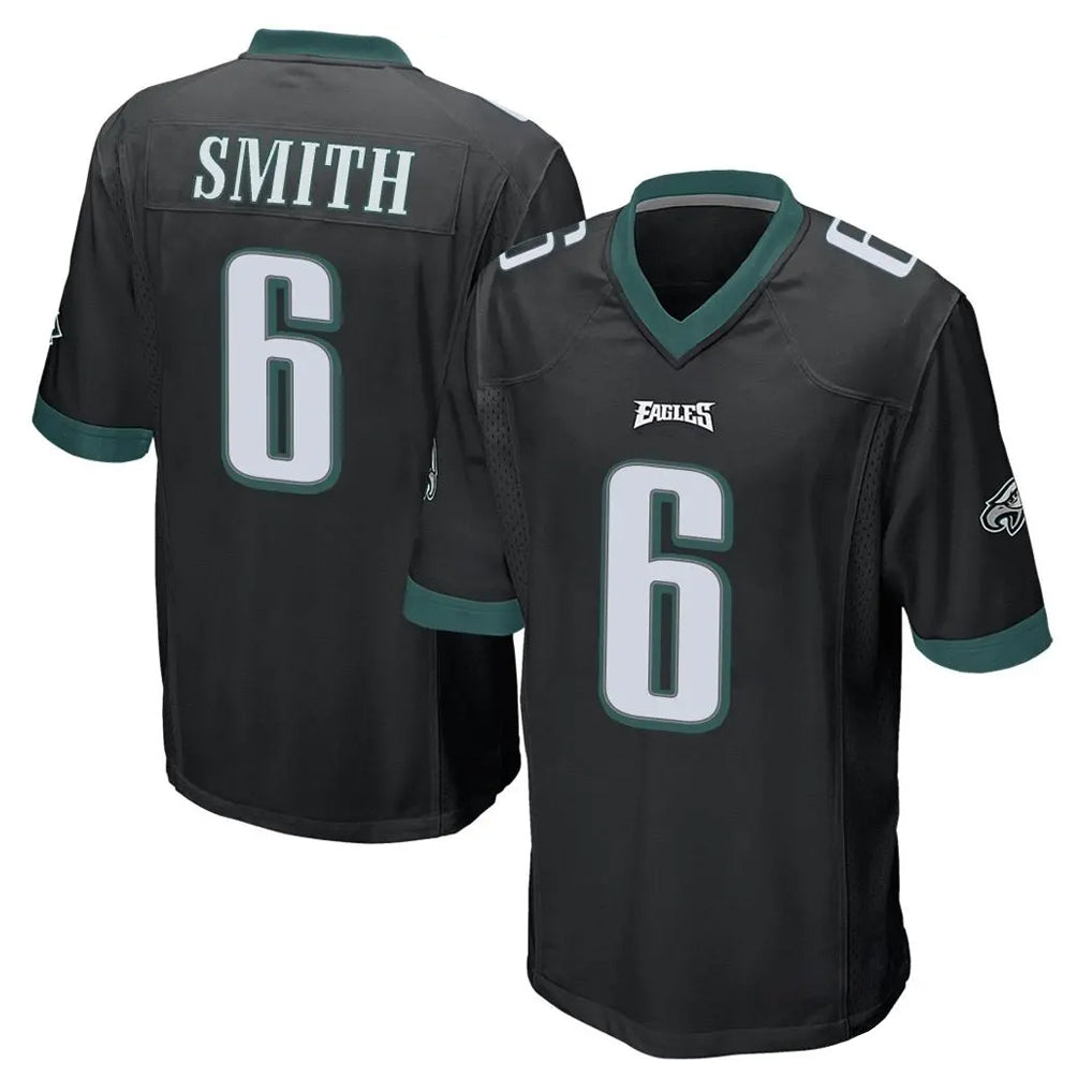 Johmsee P.Eagles #6 DeVonta Smith Player Black Home Game Stitched Jerseys