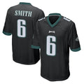 Johmsee P.Eagles #6 DeVonta Smith Player Black Home Game Stitched Jerseys