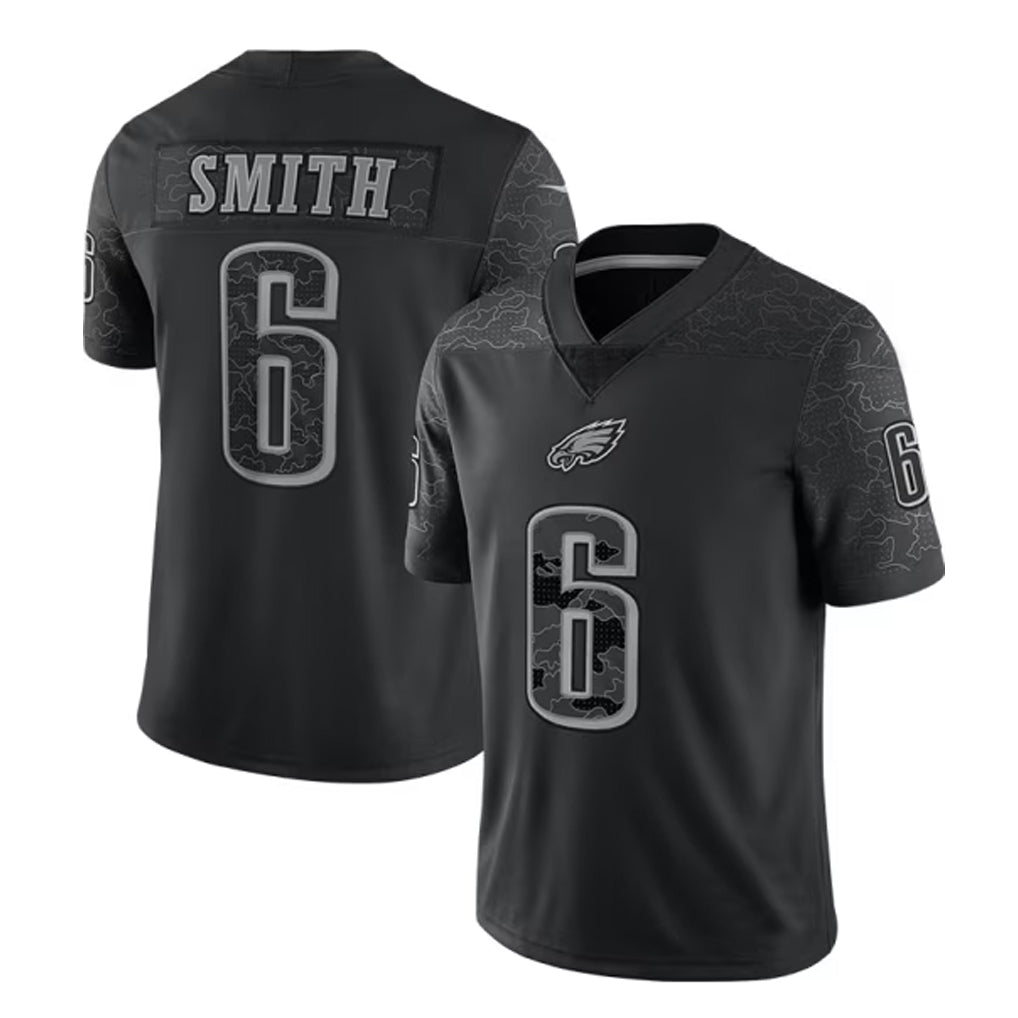 Johmsee P.Eagles #6 DeVonta Smith Player Black REFLECTIVE Limited Stitched Jerseys