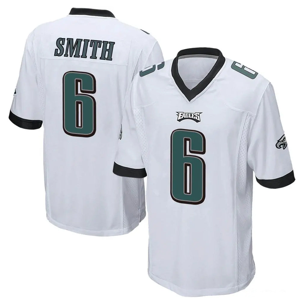Johmsee P.Eagles #6 DeVonta Smith Player White Home Game Stitched Jerseys