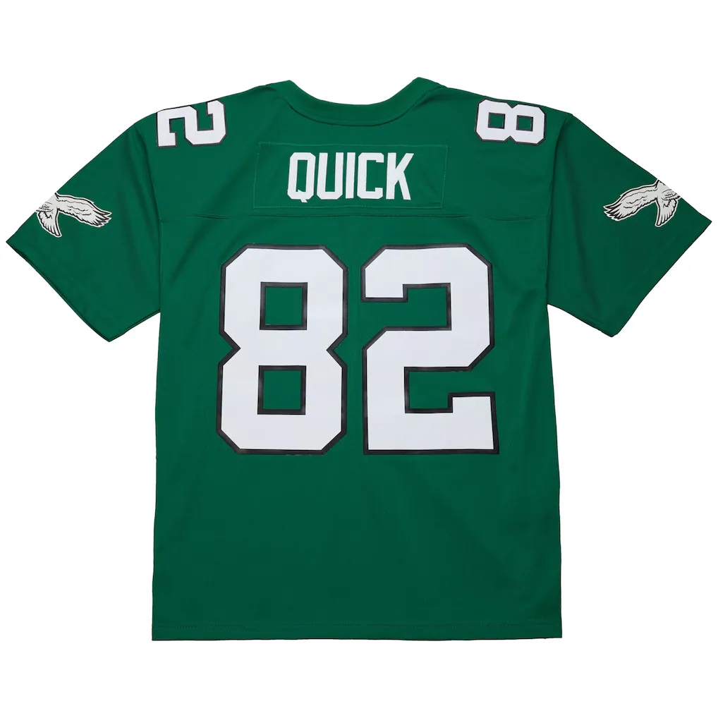 Johmsee P.Eagles #82 Mike Quick Mitchell & Ness Kelly Green Legacy Replica Jersey