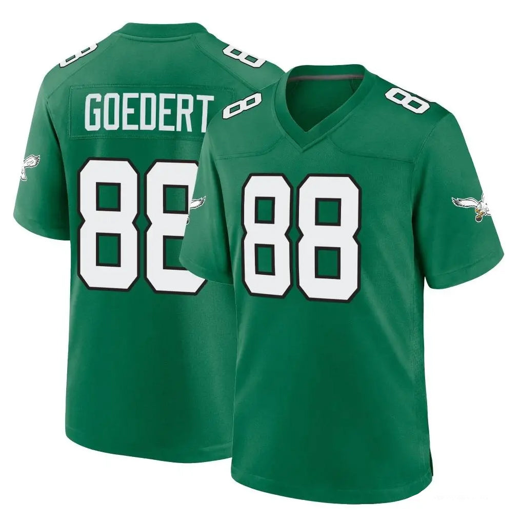 Johmsee P.Eagles #88 Dallas Goedert Player Green Kelly Alternate Home Game Stitched Jerseys