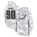 Johmsee P.Eagles #90 Jordan Davis Player Arctic Camo Salute to Service Pullover Hoodies Limited Game Stitched Jerseys