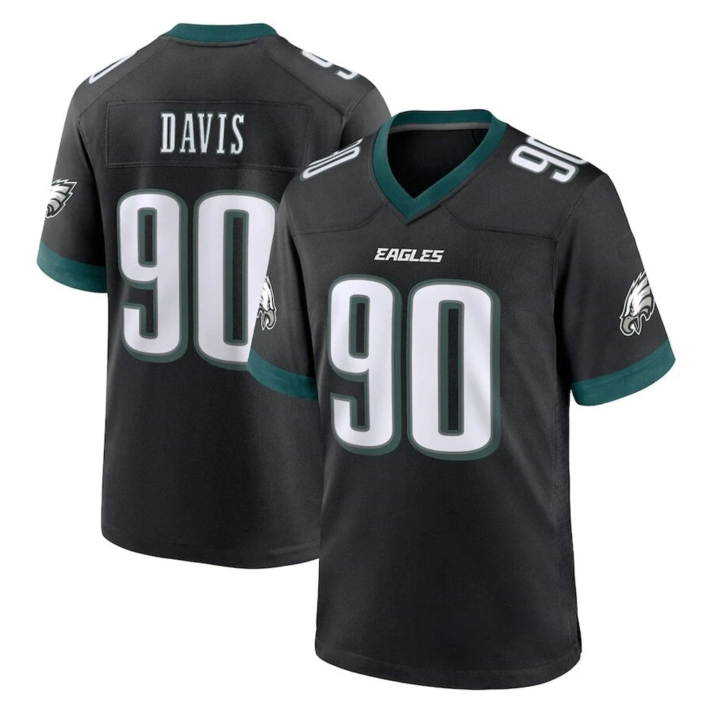 Johmsee P.Eagles #90 Jordan Davis Player Black Game Home Stitched Jerseys