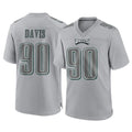Johmsee P.Eagles #90 Jordan Davis Player Gray Atmosphere Fashion Home Game Stitched Jerseys