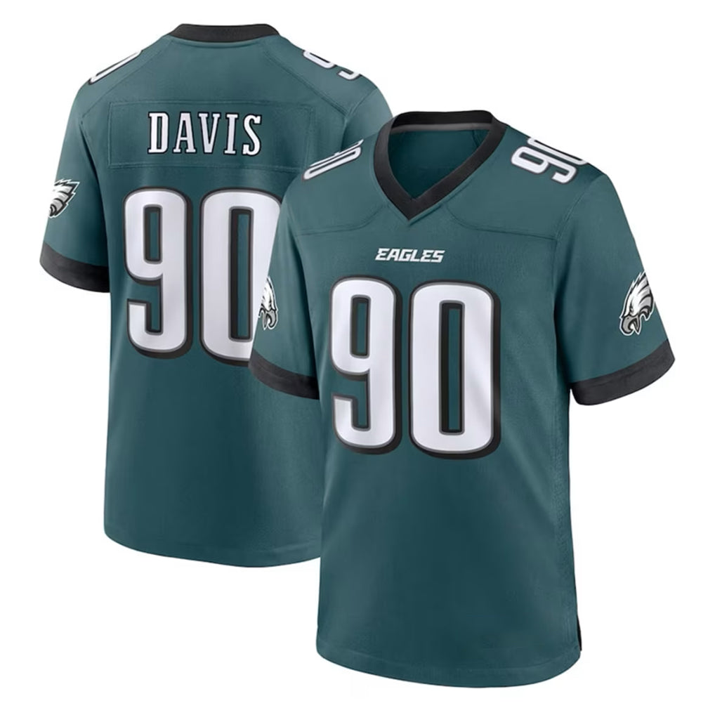 Johmsee P.Eagles #90 Jordan Davis Player Green Home Game Stitched Jerseys