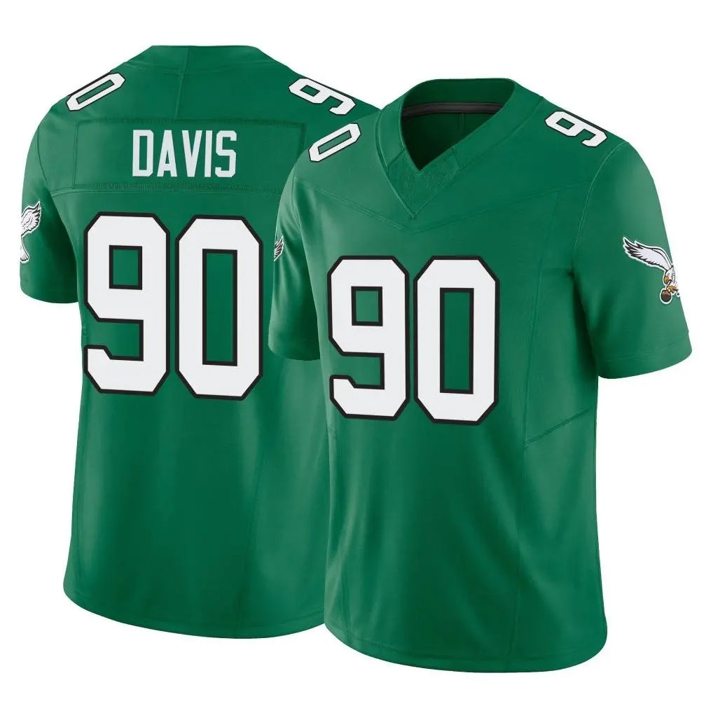 Johmsee P.Eagles #90 Jordan Davis Player Green Kelly Alternate Vapor F.U.S.E. Home Game Stitched Jerseys