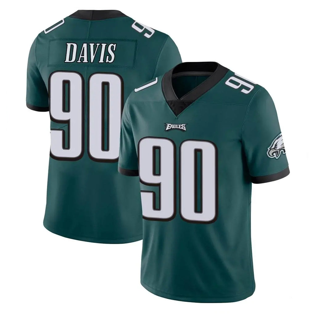 Johmsee P.Eagles #90 Jordan Davis Player Team Color Green Vapor Untouchable Home Game Stitched Jerseys