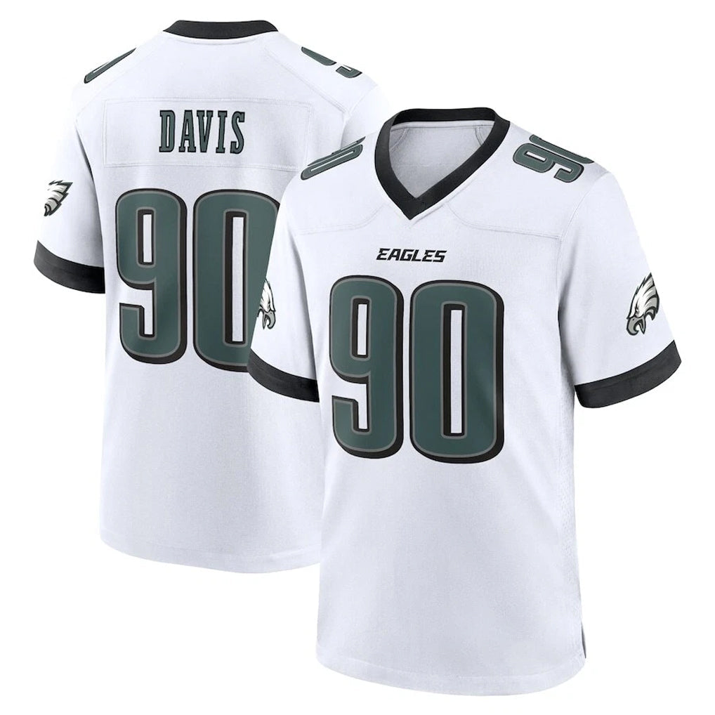 Johmsee P.Eagles #90 Jordan Davis Player White Game Home Stitched Jerseys