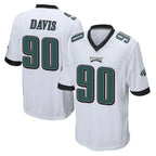 Johmsee P.Eagles #90 Jordan Davis Player White Home Game Stitched Jerseys