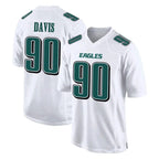 Johmsee P.Eagles #90 Jordan Davis Player White Tundra Fashion Home Game Stitched Jerseys