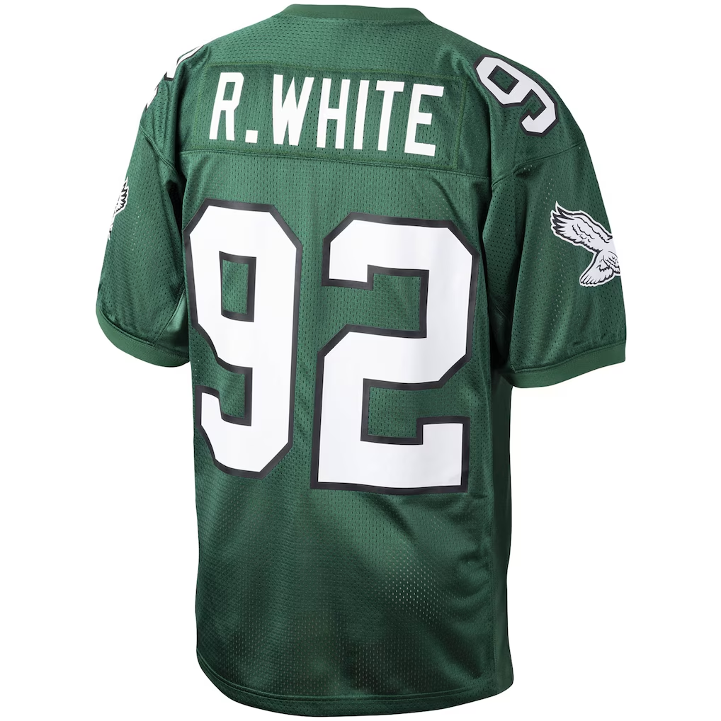 Johmsee P.Eagles #92 Reggie White Mitchell & Ness Green Authentic Throwback Retired Player Stitched Puhic Jersey