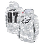 Johmsee P.Eagles #97 Moro Ojomo Player Arctic Camo Salute to Service Pullover Hoodies Limited Game Stitched Jerseys