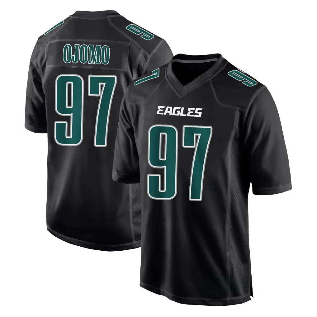 Johmsee P.Eagles #97 Moro Ojomo Player Carbon Black Fashion Home Game Stitched Jerseys