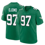 Johmsee P.Eagles #97 Moro Ojomo Player Green Kelly Alternate Home Game Stitched Jerseys