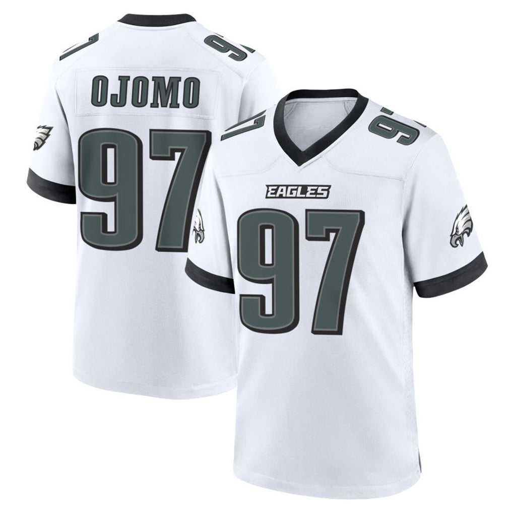 Johmsee P.Eagles #97 Moro Ojomo Player White Game Home Stitched Jerseys