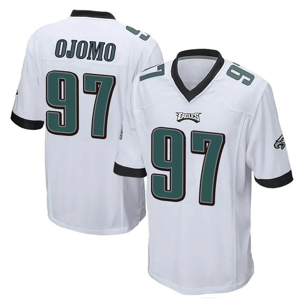 Johmsee P.Eagles #97 Moro Ojomo Player White Home Game Stitched Jerseys