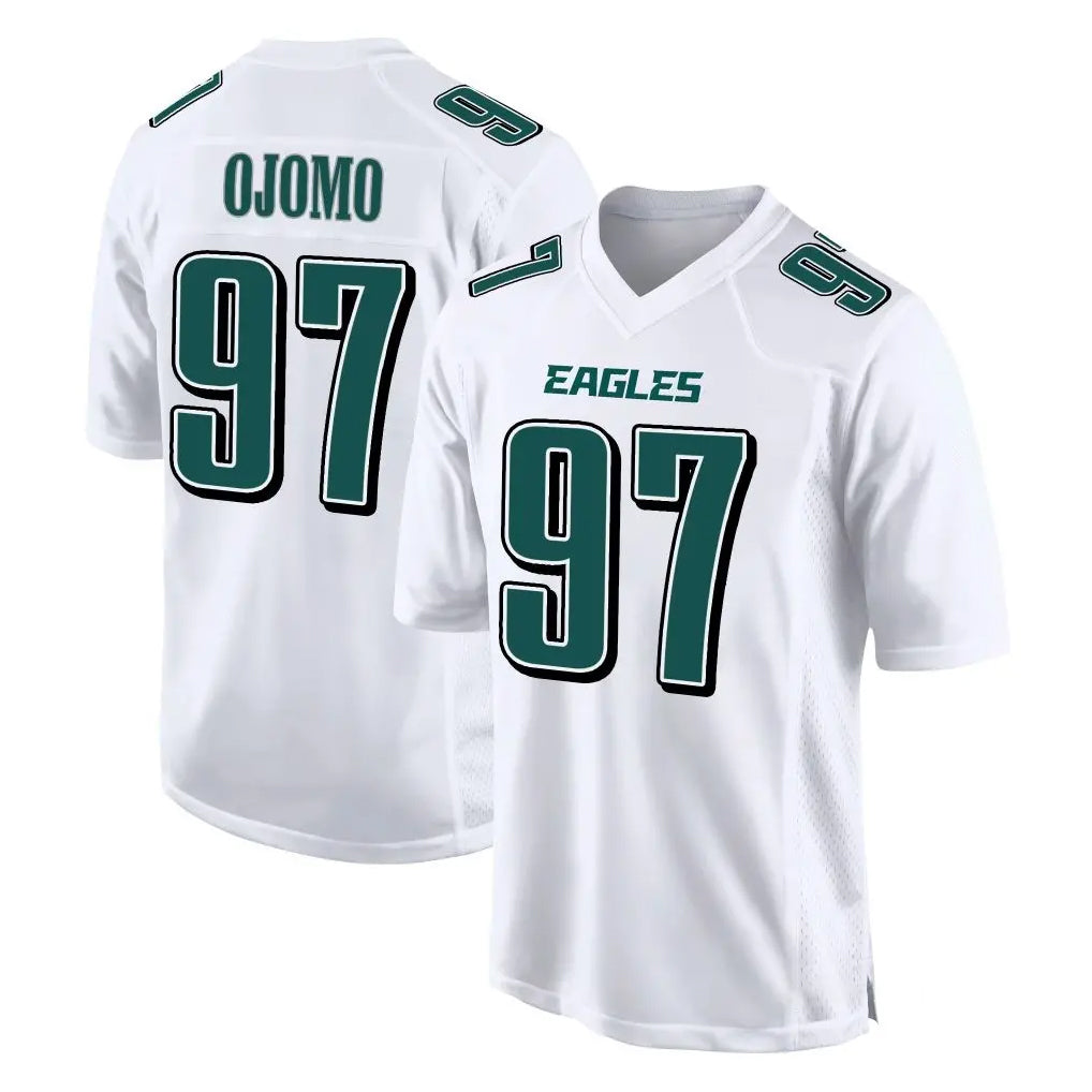 Johmsee P.Eagles #97 Moro Ojomo Player White Tundra Fashion Home Game Stitched Jerseys