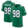 Johmsee P.Eagles #98 Jalen Carter Green Alternate Game Jersey Stitched American Stitched Jersey