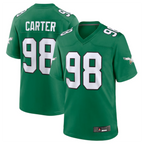 Johmsee P.Eagles #98 Jalen Carter Green Alternate Game Jersey Stitched American Stitched Jersey