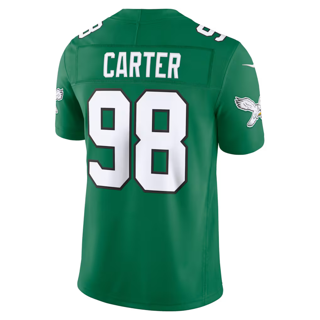 Johmsee P.Eagles #98 Jalen Carter Kelly Green Alternate Vapor F.U.S.E. Stitched Limited Jerseys