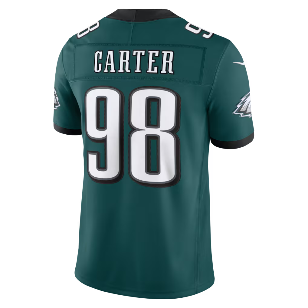 Johmsee P.Eagles #98  Jalen Carter Midnight Green Team Vapor F.U.S.E. Stitched Limited Jerseys