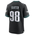Johmsee P.Eagles #98 Jalen Carter Player Black Home Game Stitched Jerseys