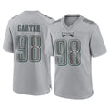 Johmsee P.Eagles #98 Jalen Carter Player Gray Atmosphere Fashion Home Game Stitched Jerseys