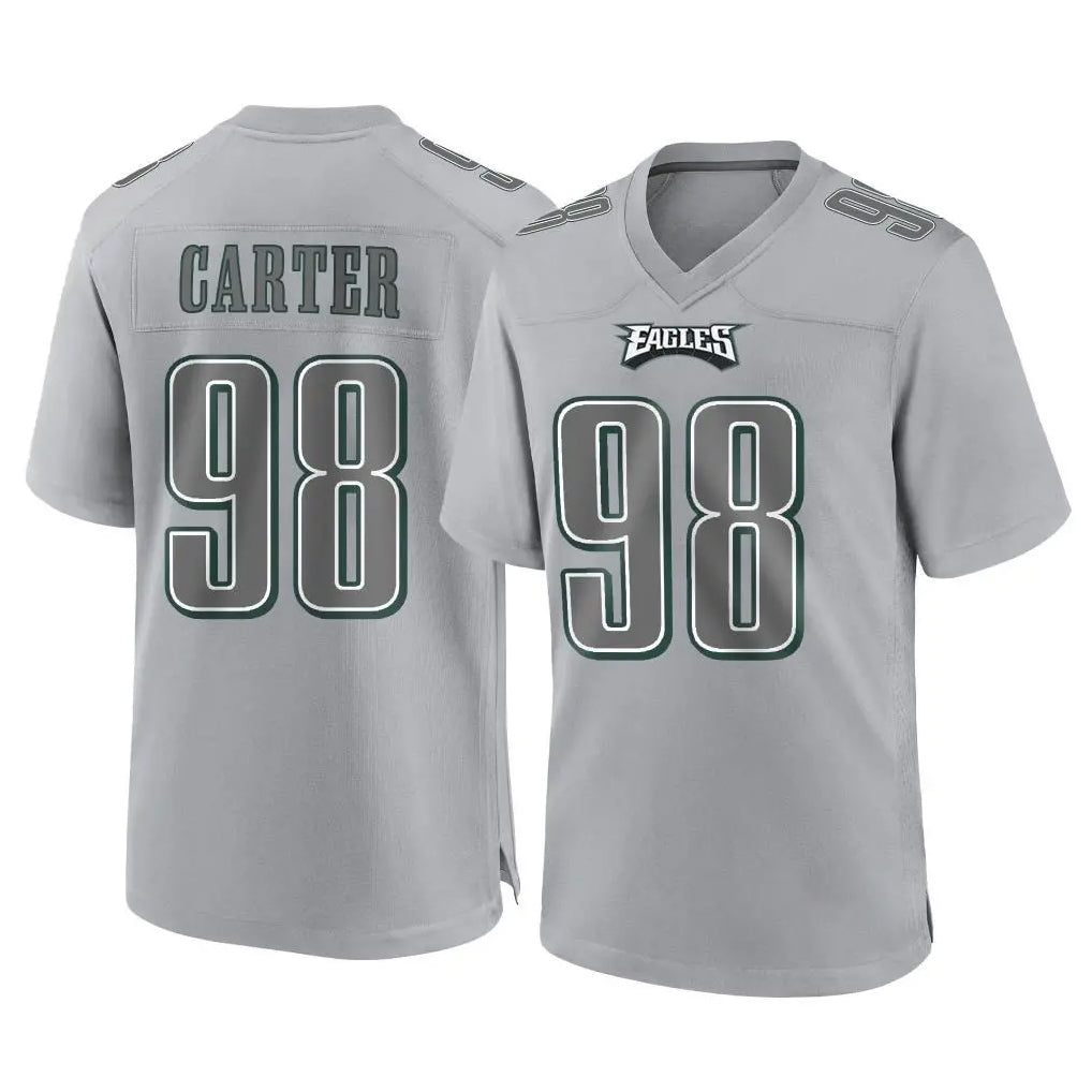 Johmsee P.Eagles #98 Jalen Carter Player Gray Atmosphere Fashion Home Game Stitched Jerseys