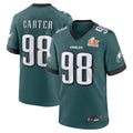 Johmsee P.Eagles #98 Jalen Carter Player Midnight Green Super Bowl LIX Game Stitched Jerseys